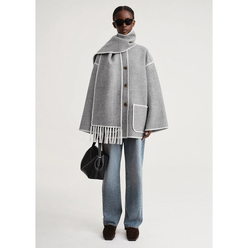 Tassel Collar Wool Coat — 5 Colours