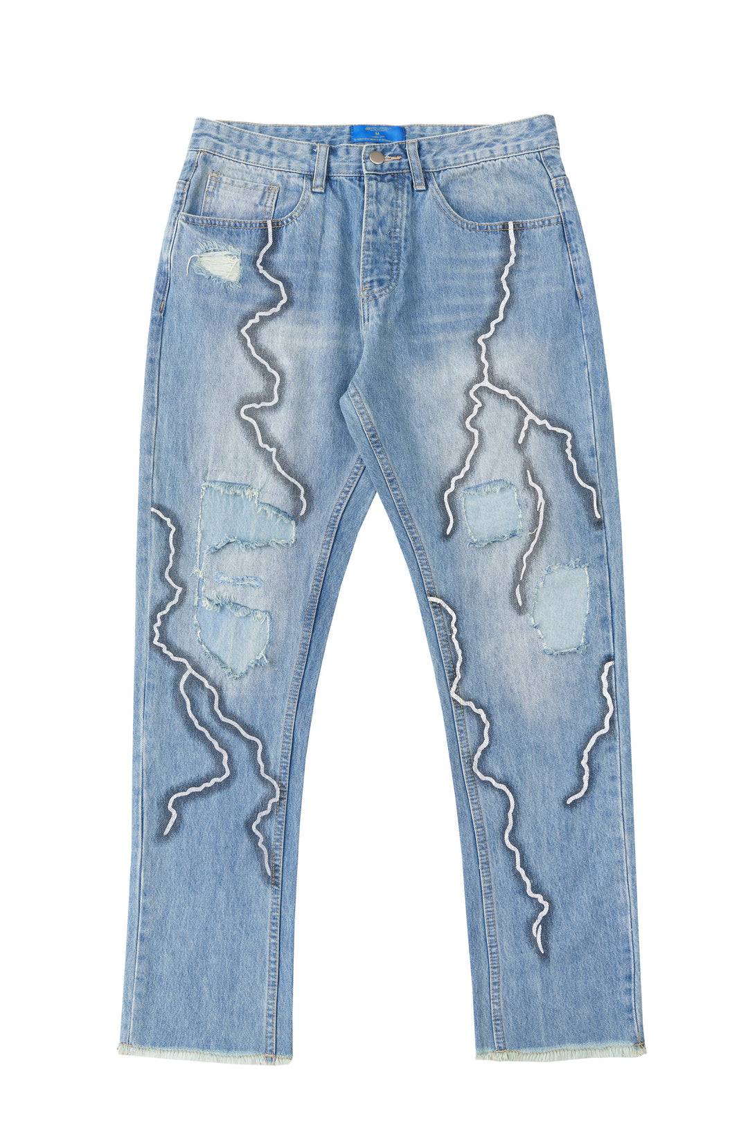 Lightning Stitch Ragged Jeans — Women&