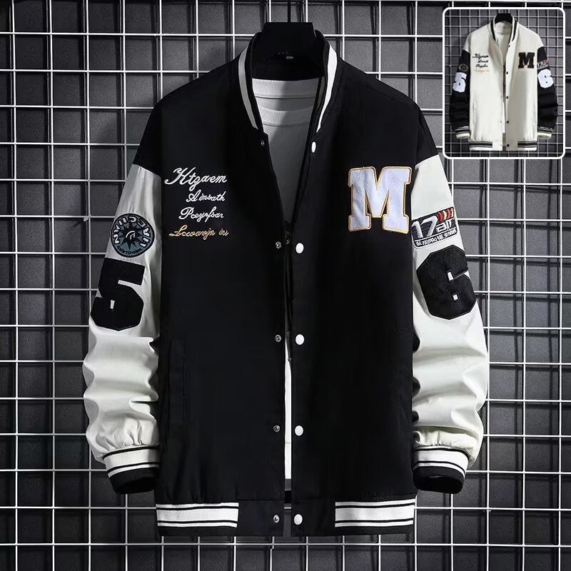 ShopBAM — Letter Print Baseball Jacket — Men's