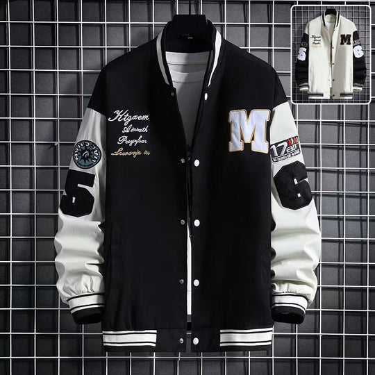 ShopBAM — Letter Print Baseball Jacket — Men&