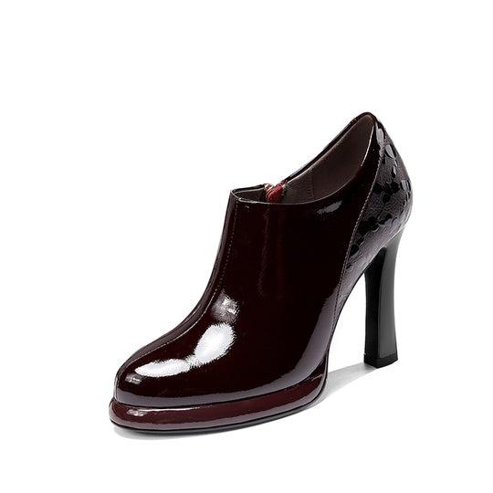 French Leather Block Heel Pumps — Women&