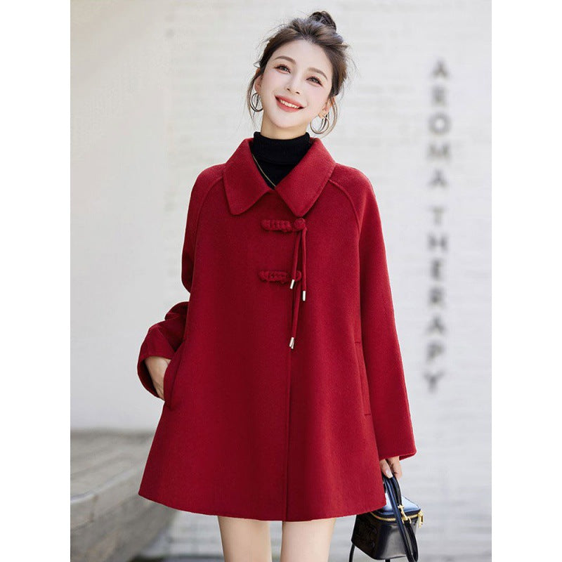 Retro Loose Woolen Coat Women's