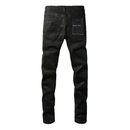 Purple-Black Slim Button-Fly Denim — Deep Noir