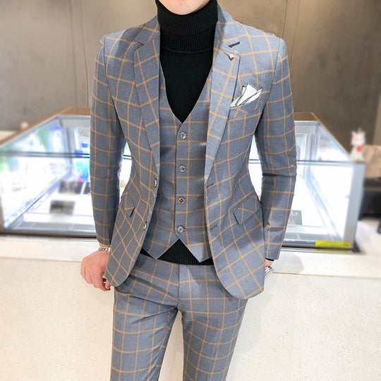 Striped Three-Piece Suit Set — Men&