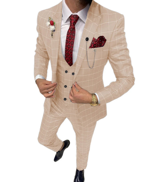 Lattice Three-Piece Suit — Men&
