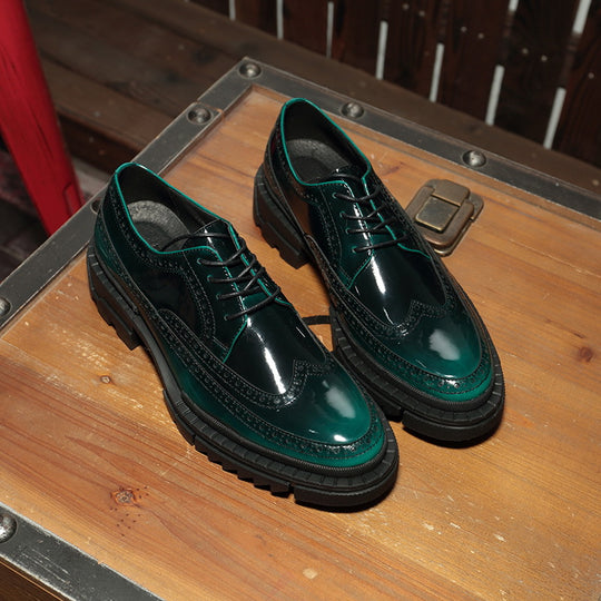 Genuine Leather Platform High-Heel Shoes — Men&