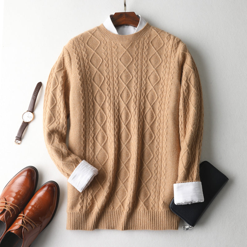 Jacquard Round Neck Pullover — Men&