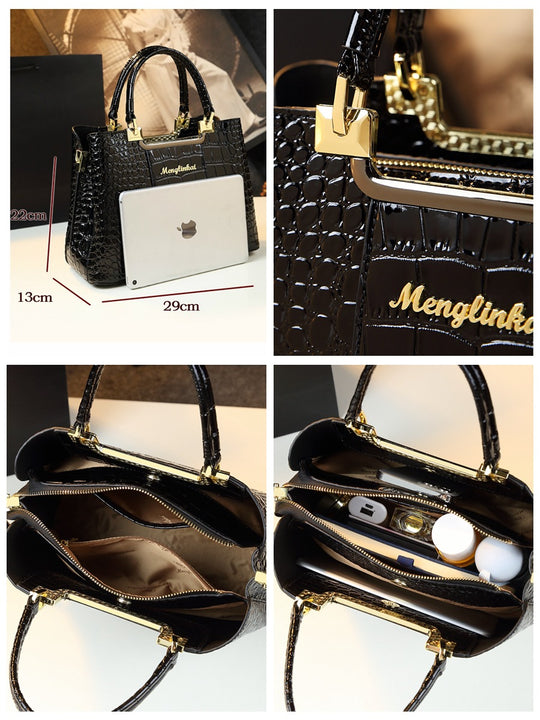 Printed Leather Handbag — Women&