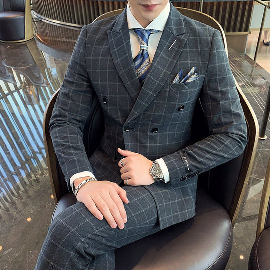 Casual Business Three-Piece Slim Suit — Men&