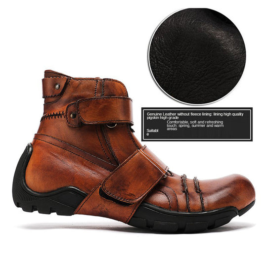 Western Cowboy Handmade Leather Martin Boots — Men&