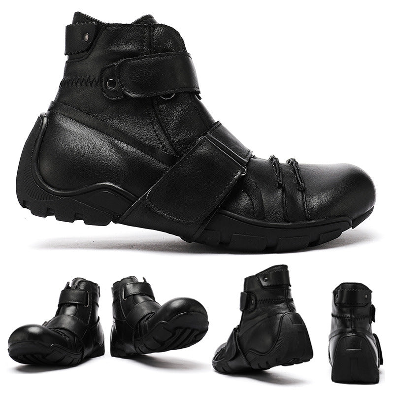 Western Cowboy Handmade Leather Martin Boots — Men's