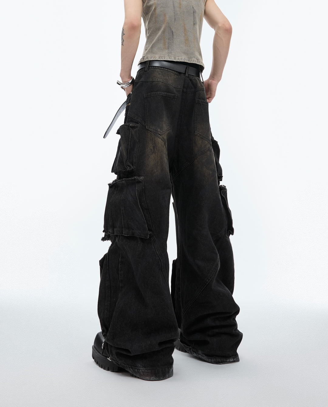 Hand-Painted Distressed Jeans — Men&
