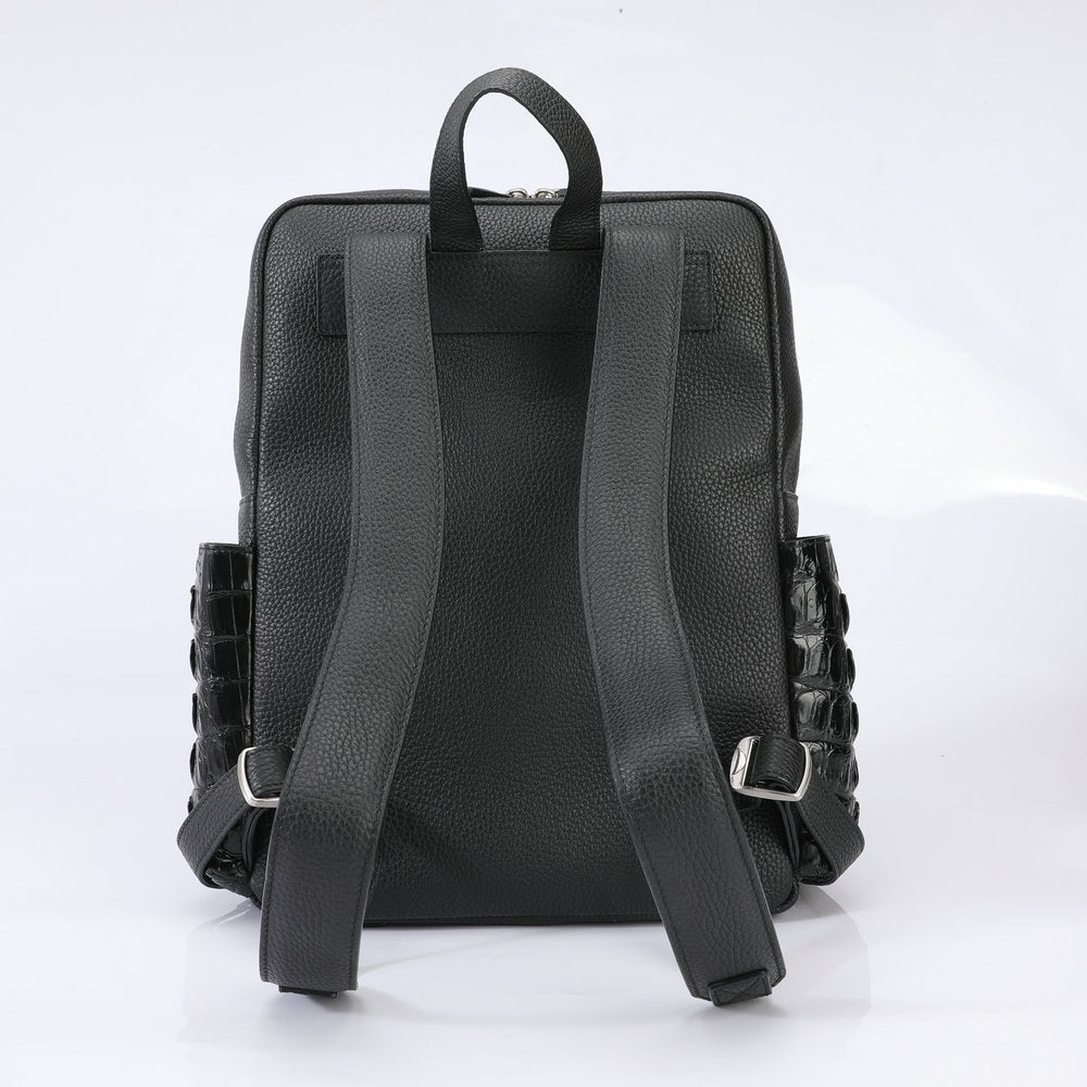 Crocodile Embossed Leather Bag — Men's