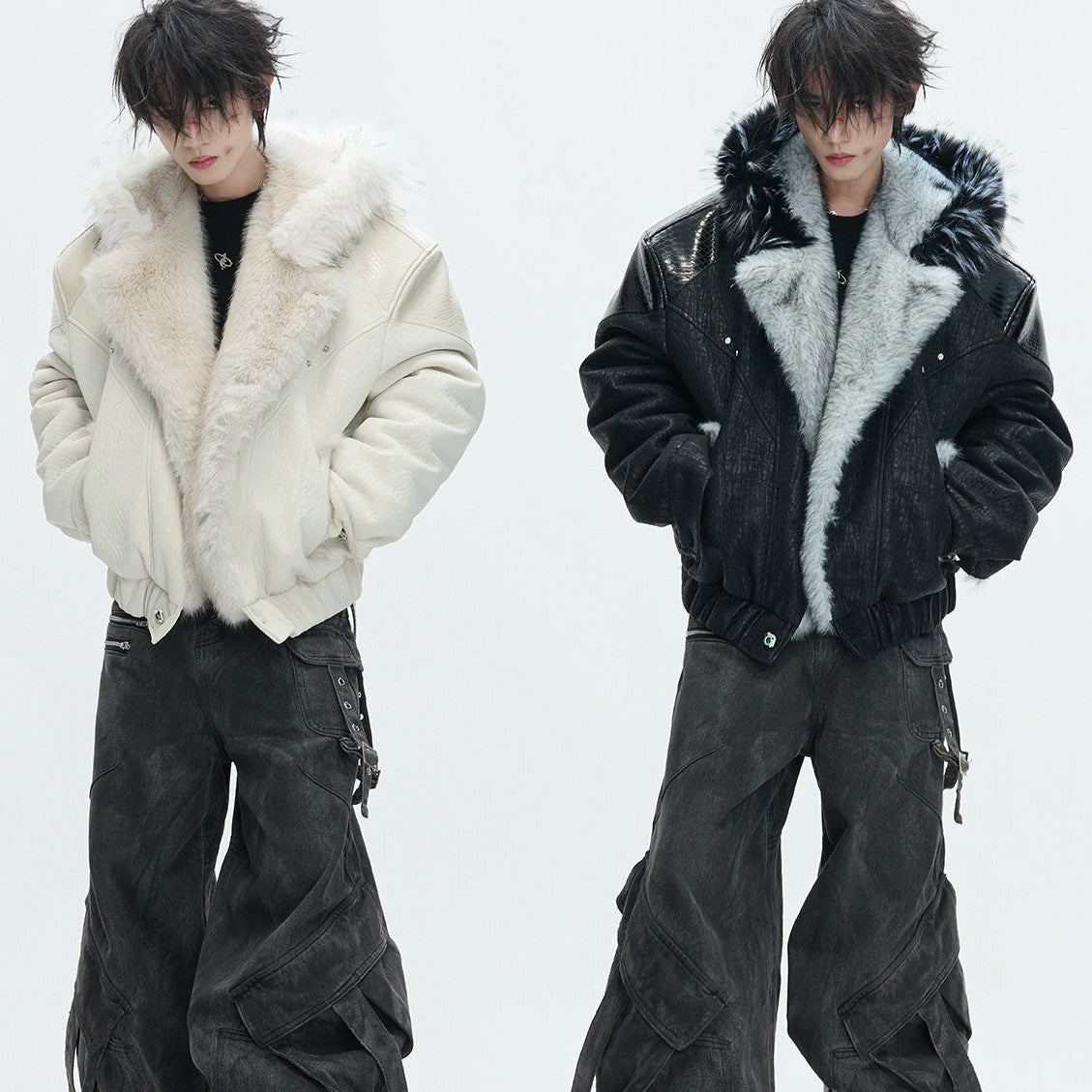 ShopBAM — Reversible Hooded Synthetic Leather Jacket — Men's