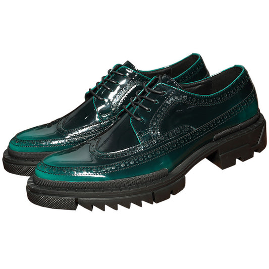 Men's Genuine Leather Platform High-Heeled Shoes