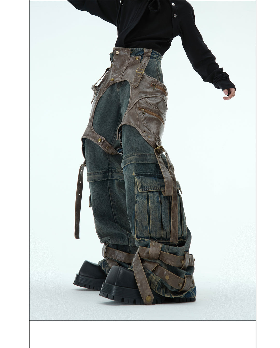 Retro Deconstructed Denim Overalls — Men&