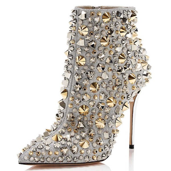 Women's Pointed Toe Suede Multi-Buckle High-Top Boots - Winter