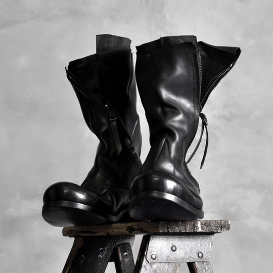 Deconstructed Leather Boots — Men&