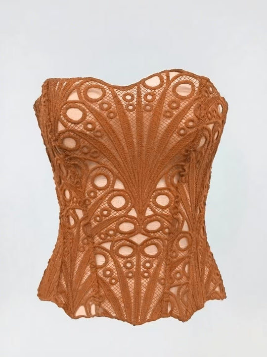 Lace Hollow-Out Corset Top — Women&