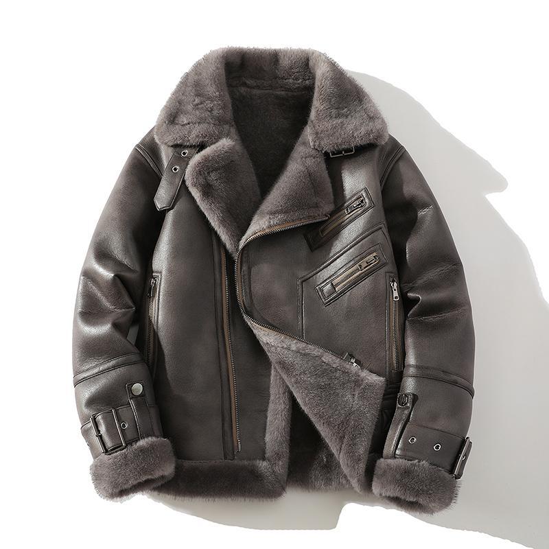 Men's Loose Plus Size Fit Intergrated-Fur Jacket
