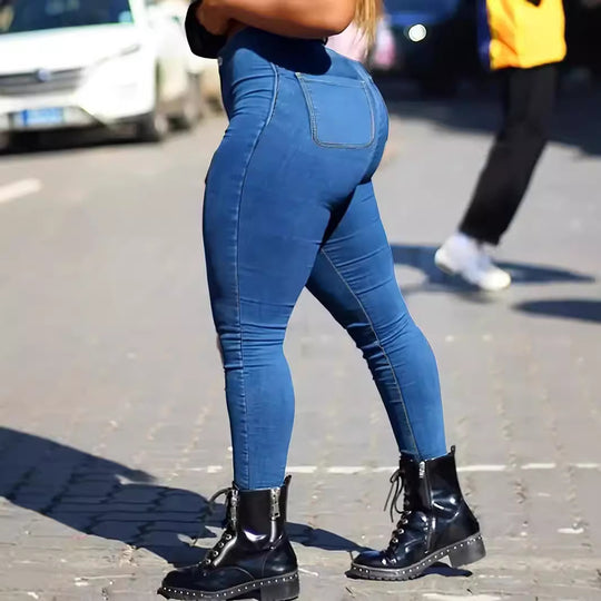 Solid High-Waist Skinny Jeans — Women&