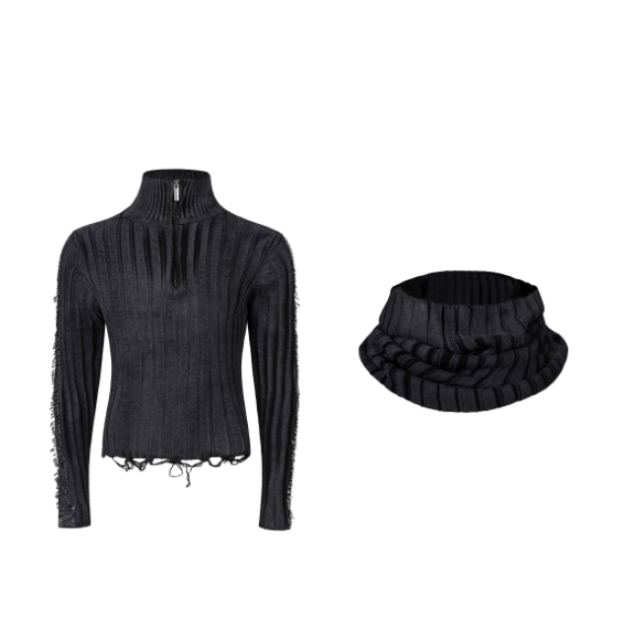 Safety Pin Turtleneck Sweater — Men&