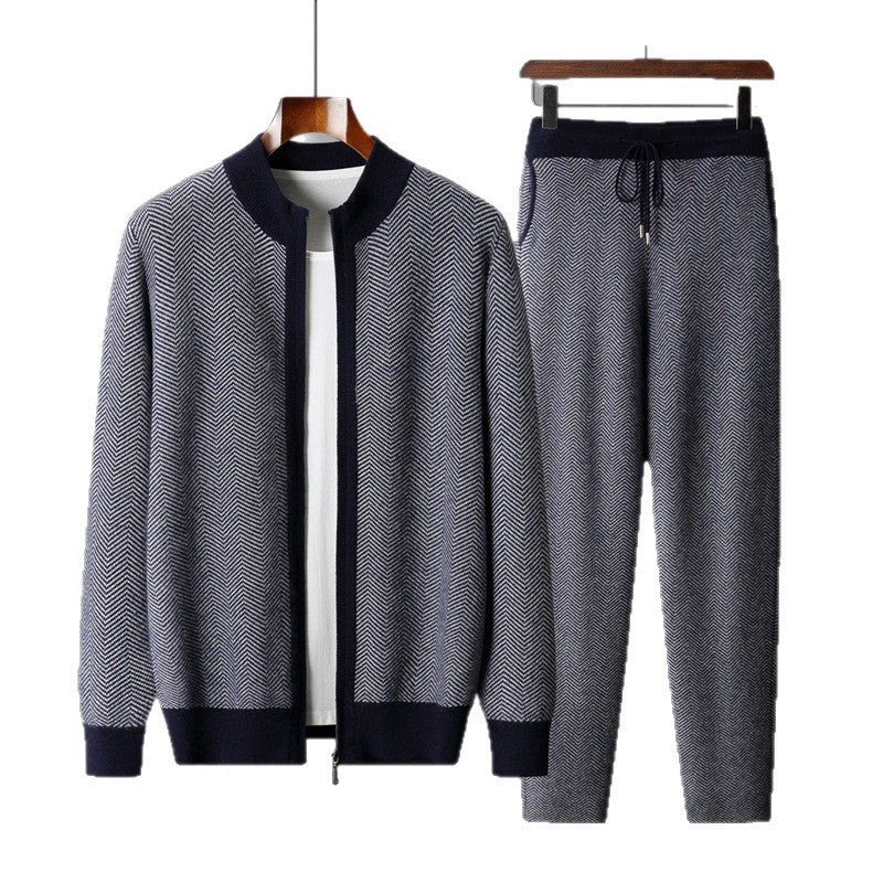 Pure Wool Insulated Zip-Up Cardigan — Men&