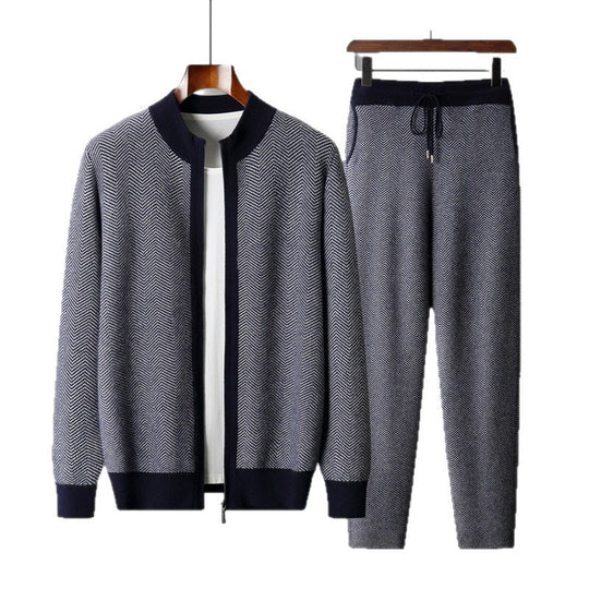 Pure Wool Insulated Zip-Up Cardigan — Men&