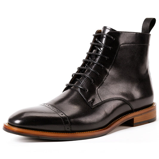 Leather Boots Cowhide Men's Shoes Britis