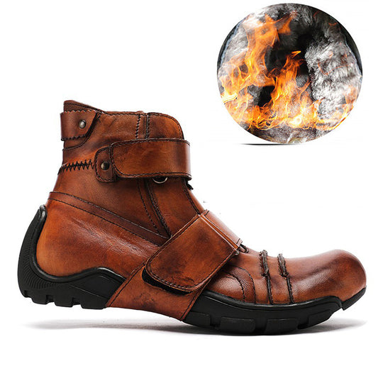 Western Cowboy Handmade Leather Martin Boots — Men&