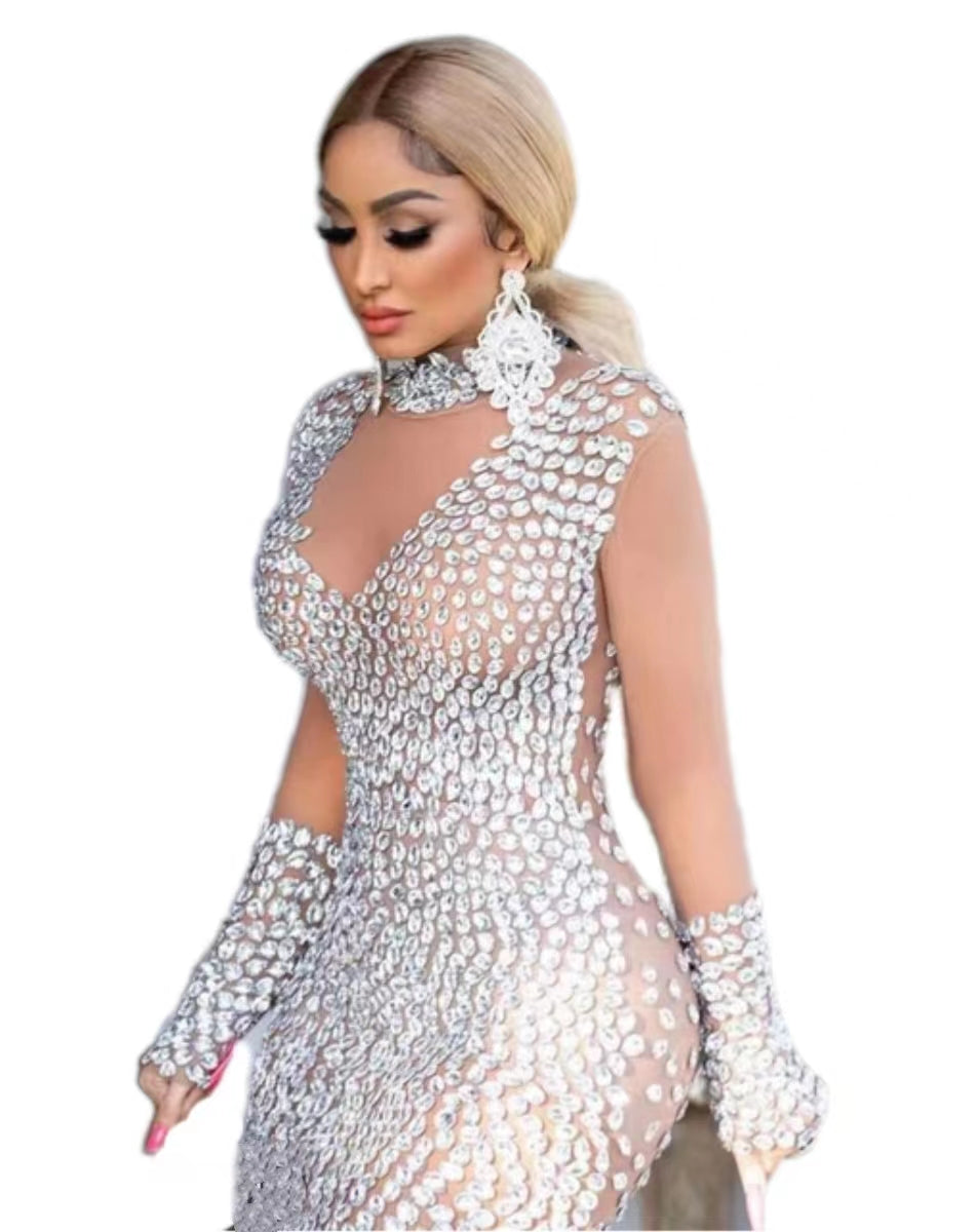 Sequin Cocktail Dress — Champagne
