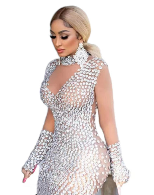 Sequin Cocktail Dress — Champagne