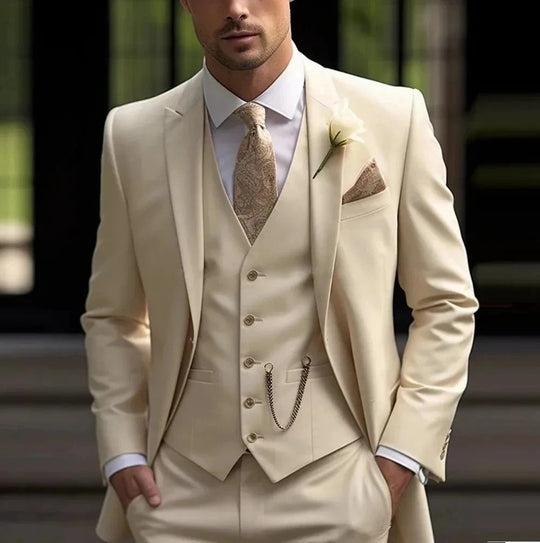 Solid Three-Piece Suit