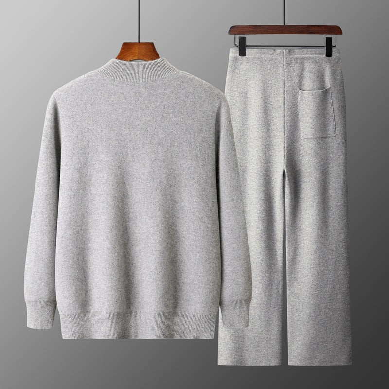 Double-Faced Wool Knit Zip Sweater — Men&