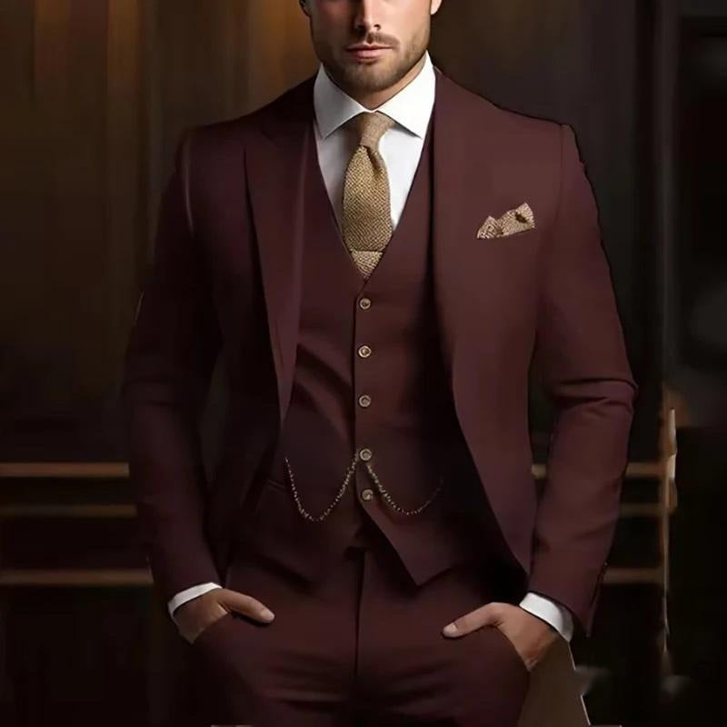 Three-Piece Slim Suit — 17 Colours