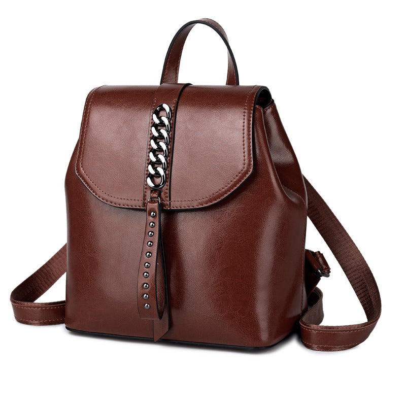 Leather Fashion Backpack — Women&