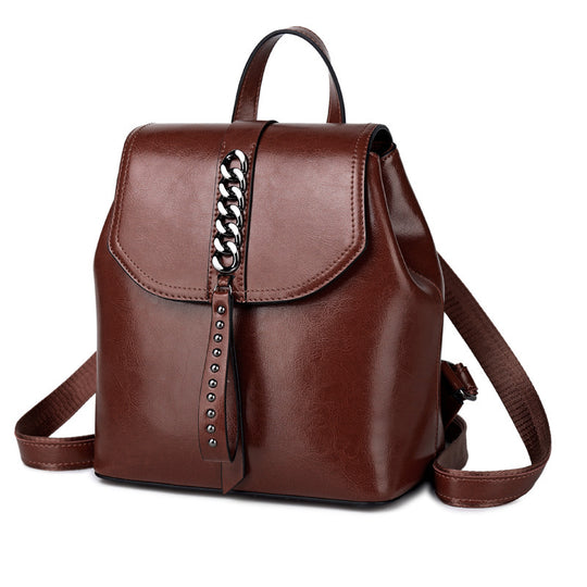 Leather Fashion Backpack — Women&