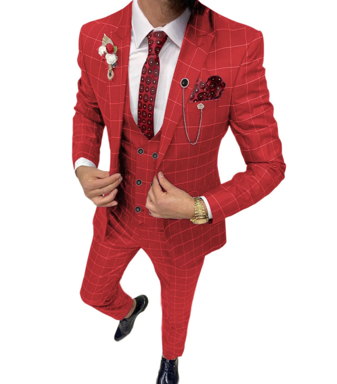 Lattice Three-Piece Suit — Men&