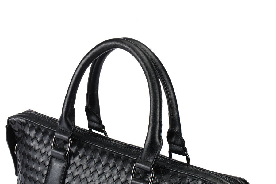 Hand-Woven Leather Briefcase