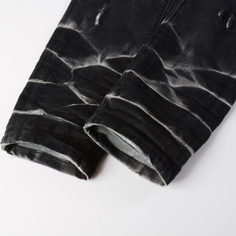 Heritage Distressed Patch Denim — Vintage Wash