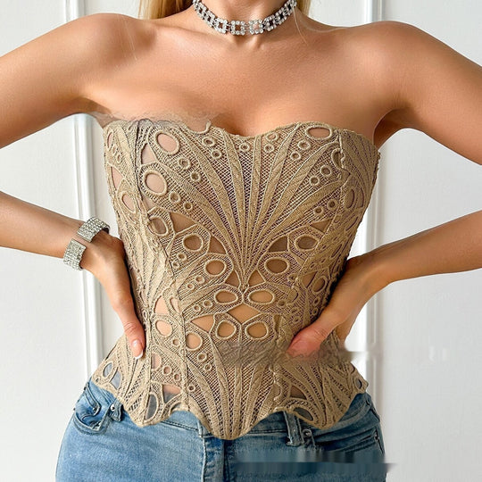 Lace Hollow-Out Corset Top — Women&