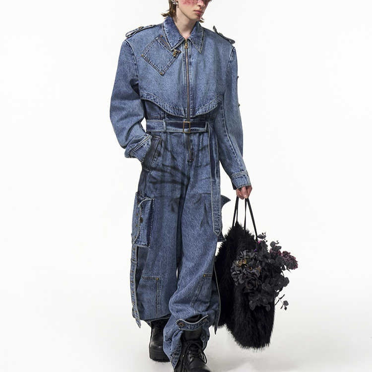 ShopBAM — Dirty Dyed Denim Jumpsuit — Men's
