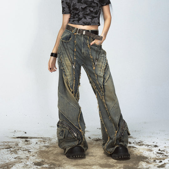 ShopBAM — Destroyed Wide-Leg Jeans — Unisex