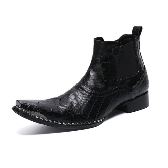 ShopBAM — Chelsea High-Top Genuine Leather Boots — Men&