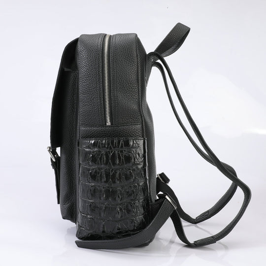 Crocodile Embossed Leather Bag — Men&