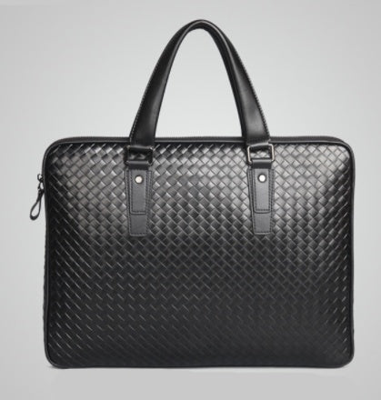 Hand-Woven Leather Briefcase