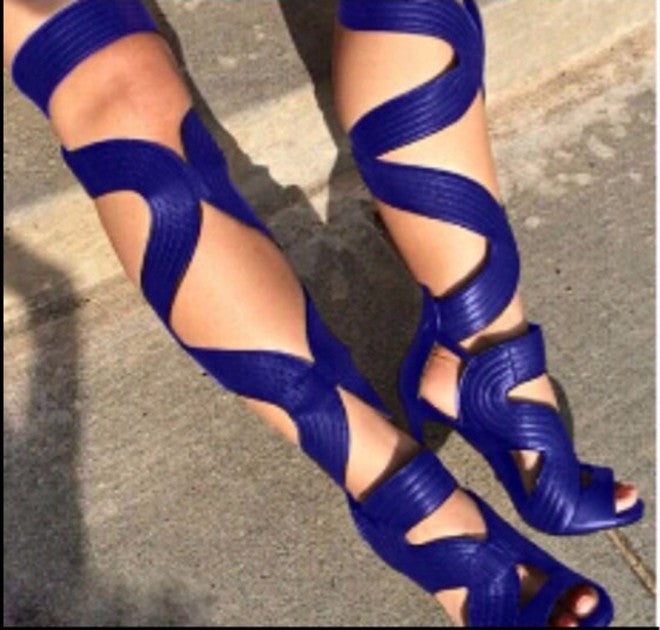 Stiletto Peep Toe Sandal Boots — Women&