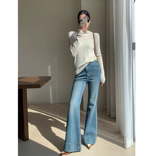 French Retro Washed Jeans — Women&