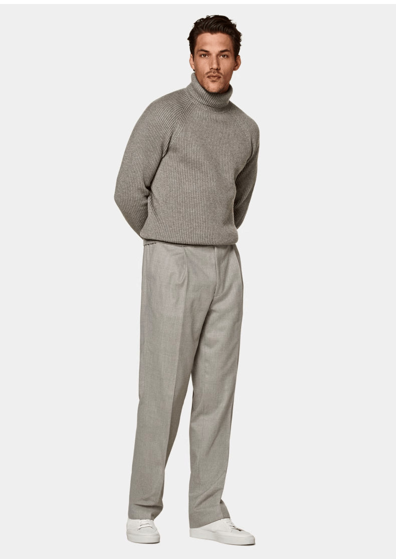 Cashmere High-Neck Knit Pullover — Men&