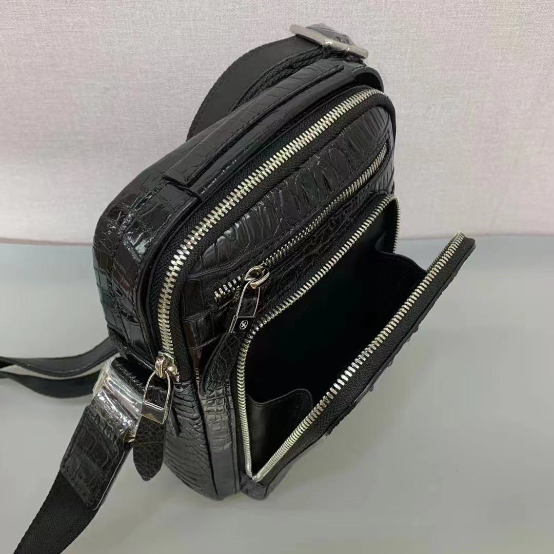 Crocodile Leather Crossbody Bag — Men&